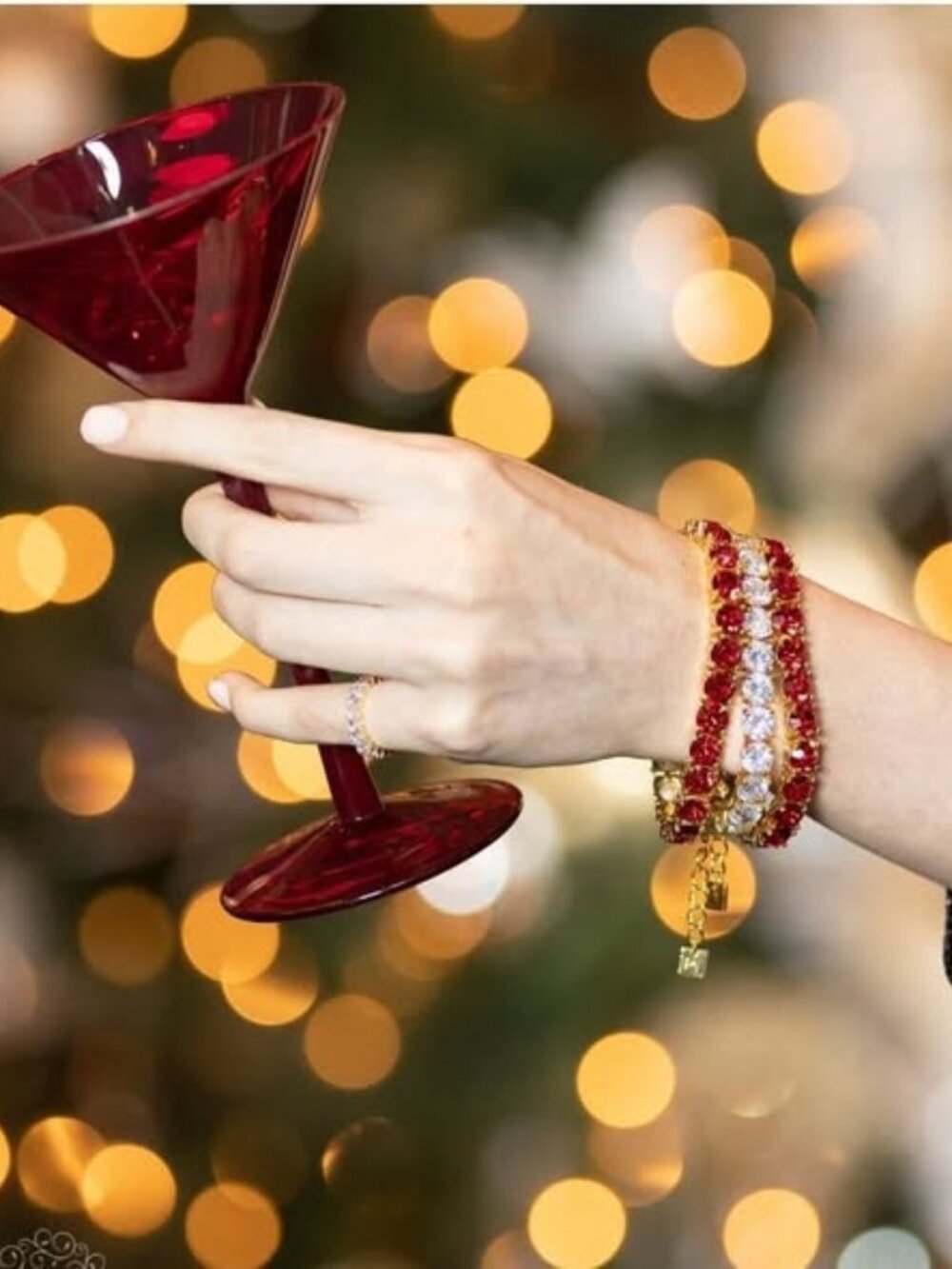 Park Lane Poinsettia Red Impression Tennis Bracelet Rare Limited Edition - Picture 3 of 9